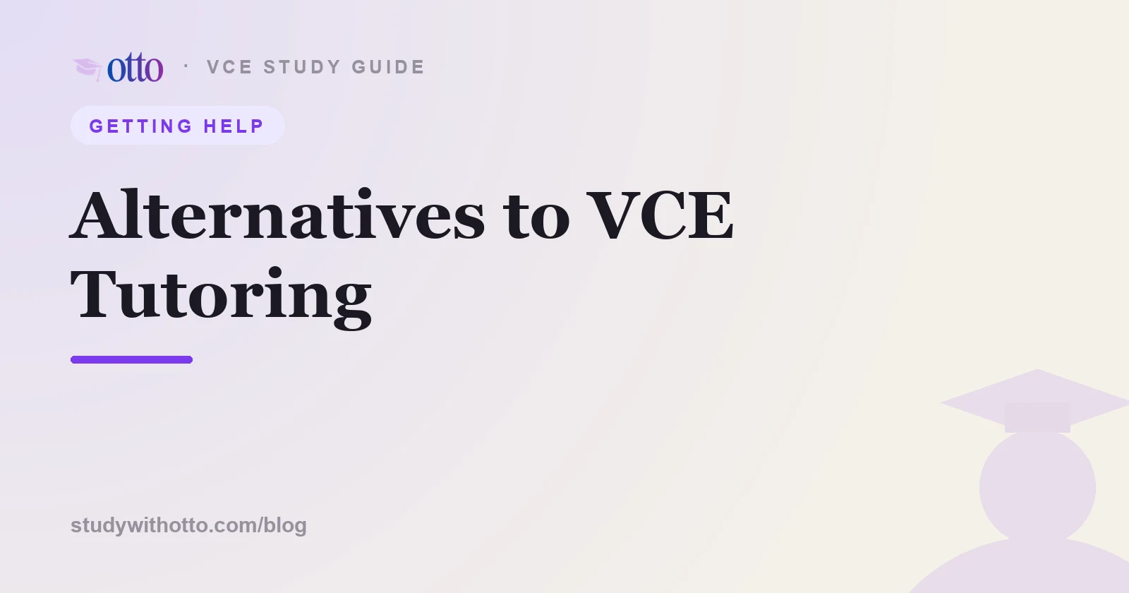 Alternatives to VCE tutoring laid out as options, on a cream background