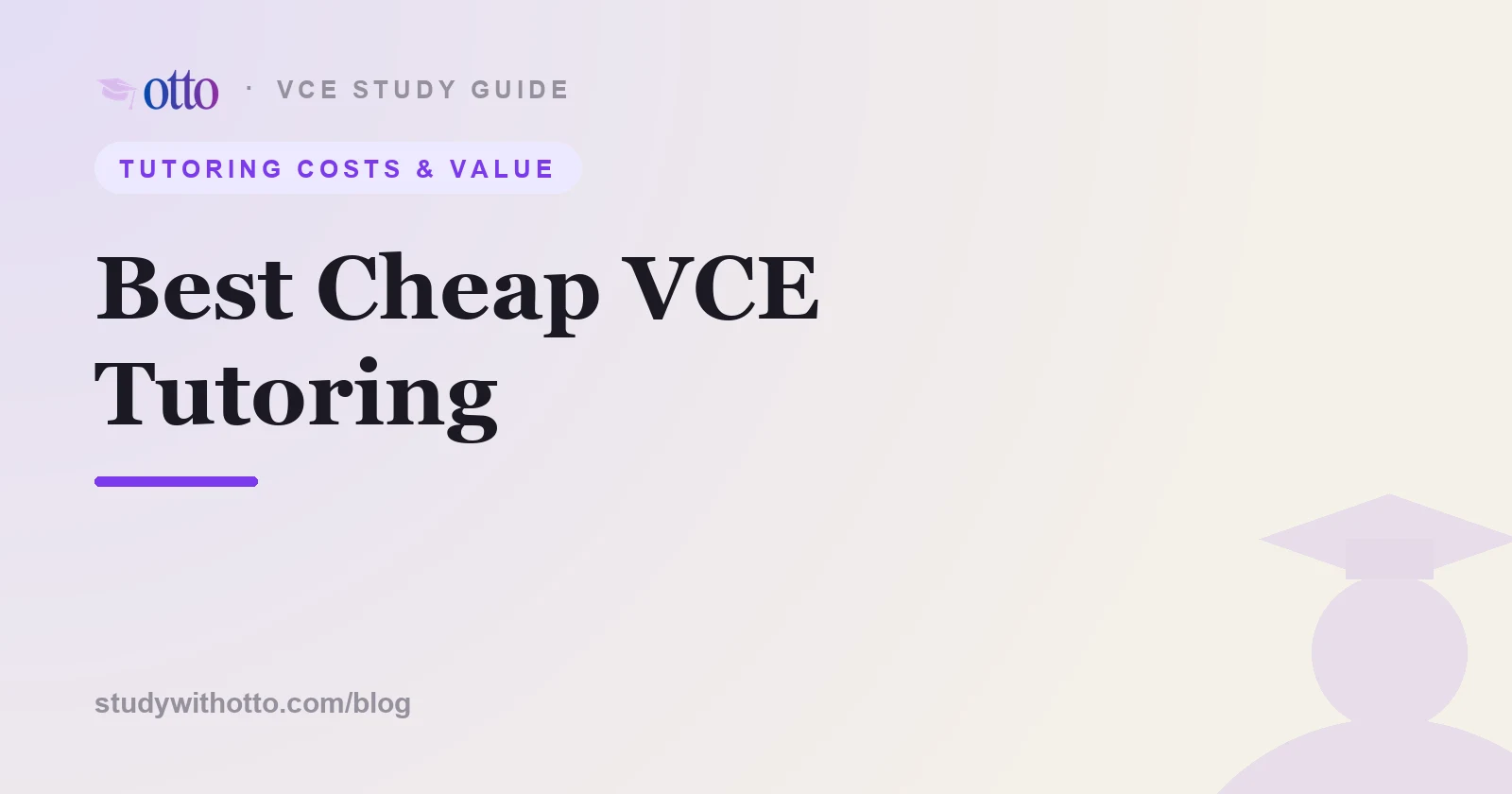 Affordable VCE tutoring options ranked by cost, on a cream background