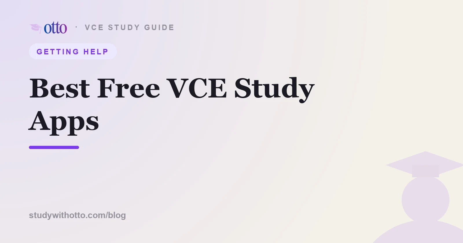 Free VCE study apps and resources on a phone, on a cream background