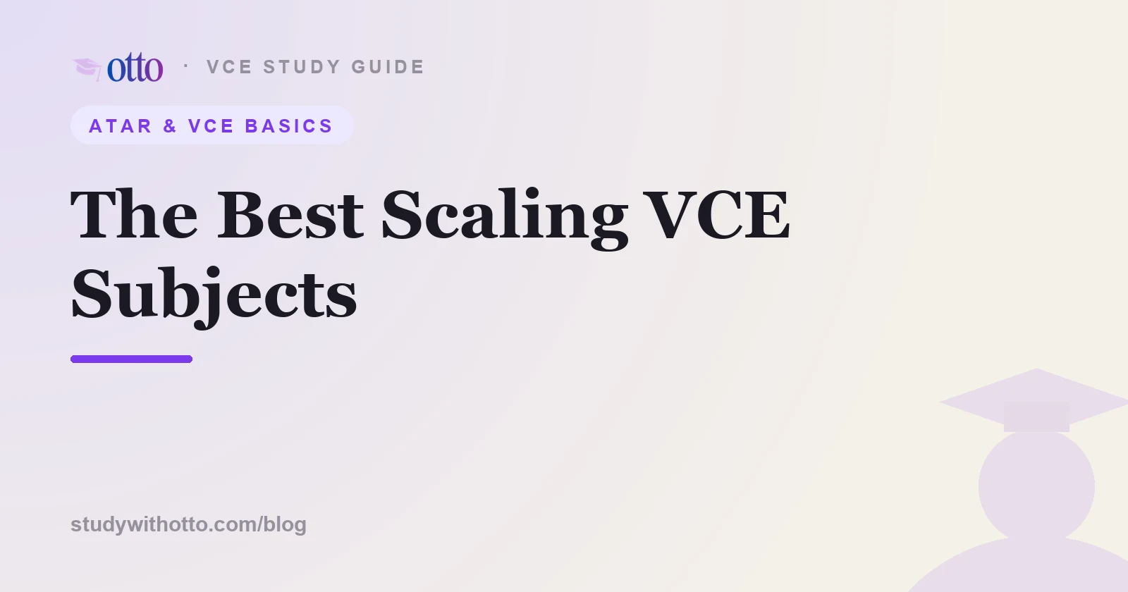 A chart of VCE subjects scaling up and down from a raw score, on a cream background