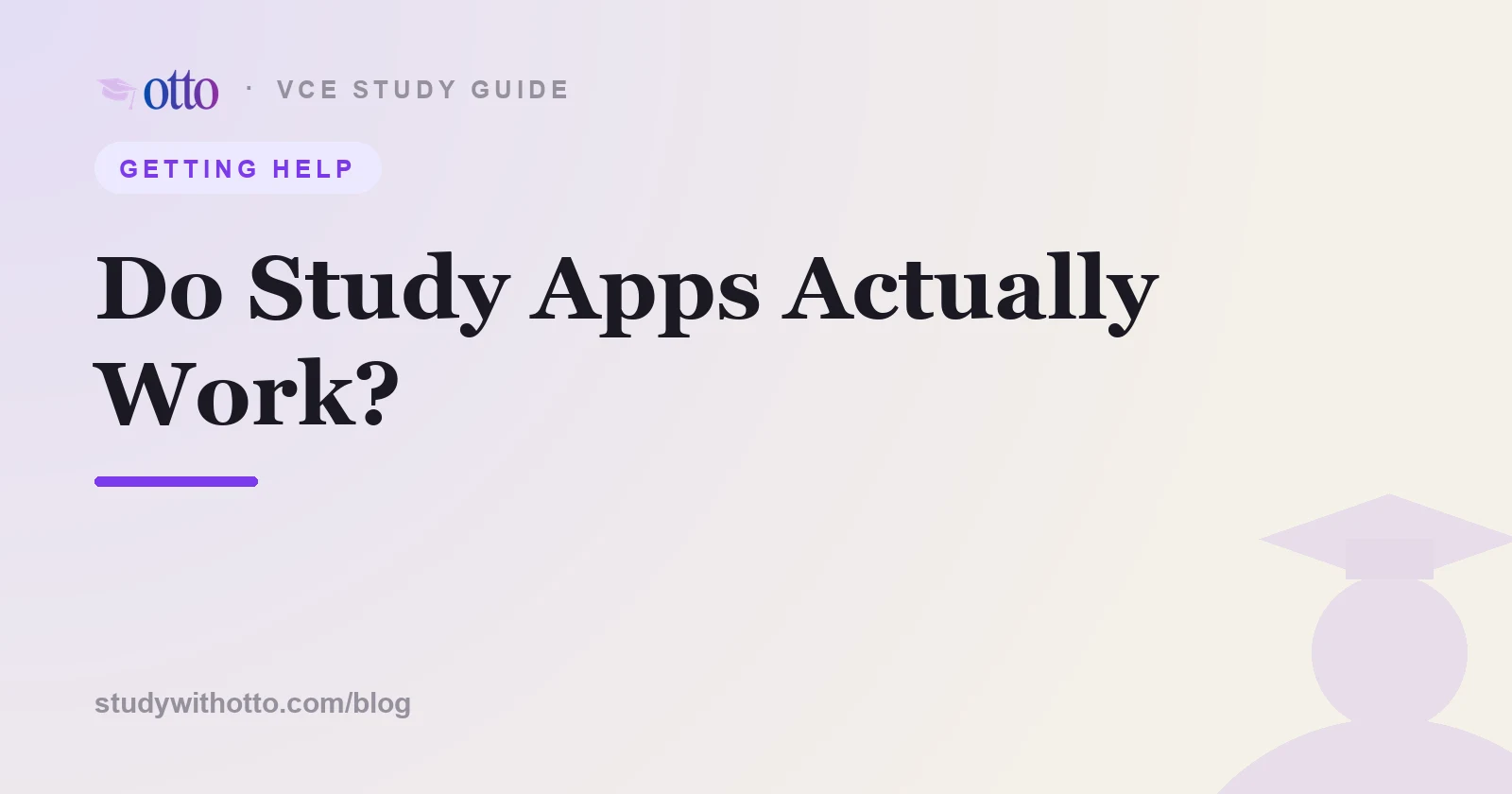 A student using a study app that gives feedback, on a cream background