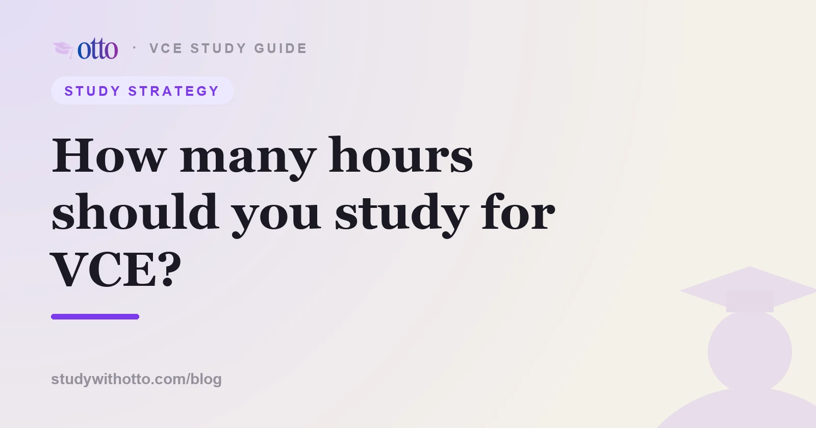 otto guide to how many hours to study for VCE, hero image on a lavender background