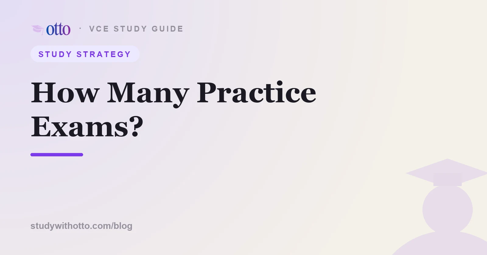 A stack of completed practice exams, on a cream background