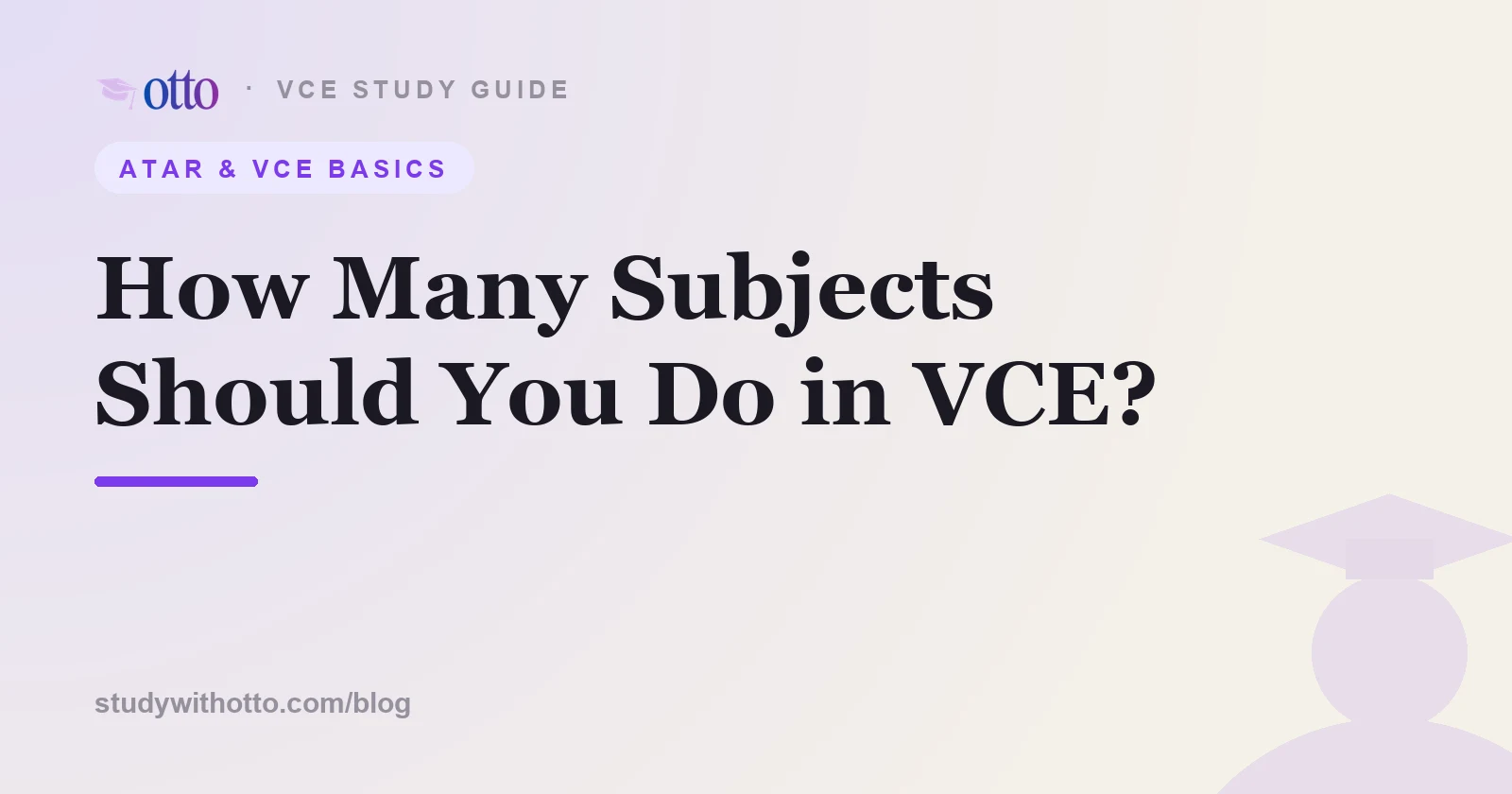 VCE subject blocks with the best four highlighted for the ATAR, on a cream background
