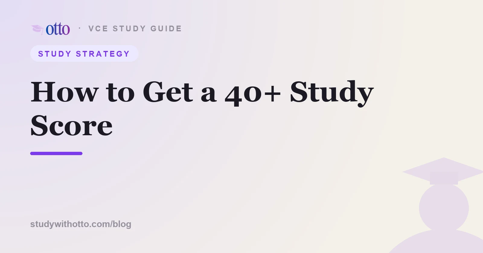 A rising bar reaching a study score of 40, on a cream background