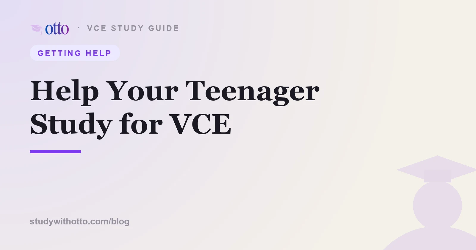 A parent supporting their teenager's study at home, on a cream background