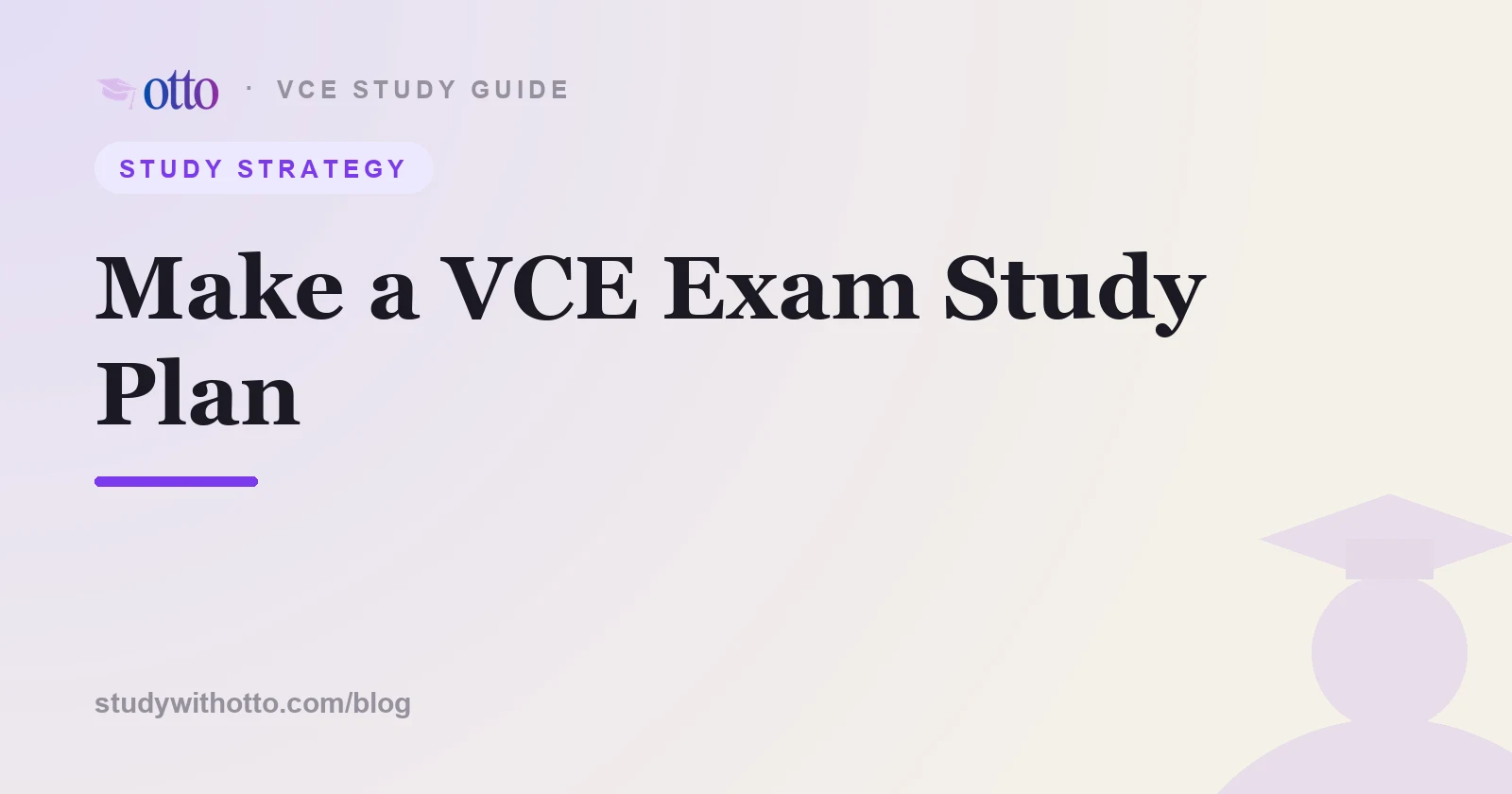 A written exam study plan on a desk, on a cream background
