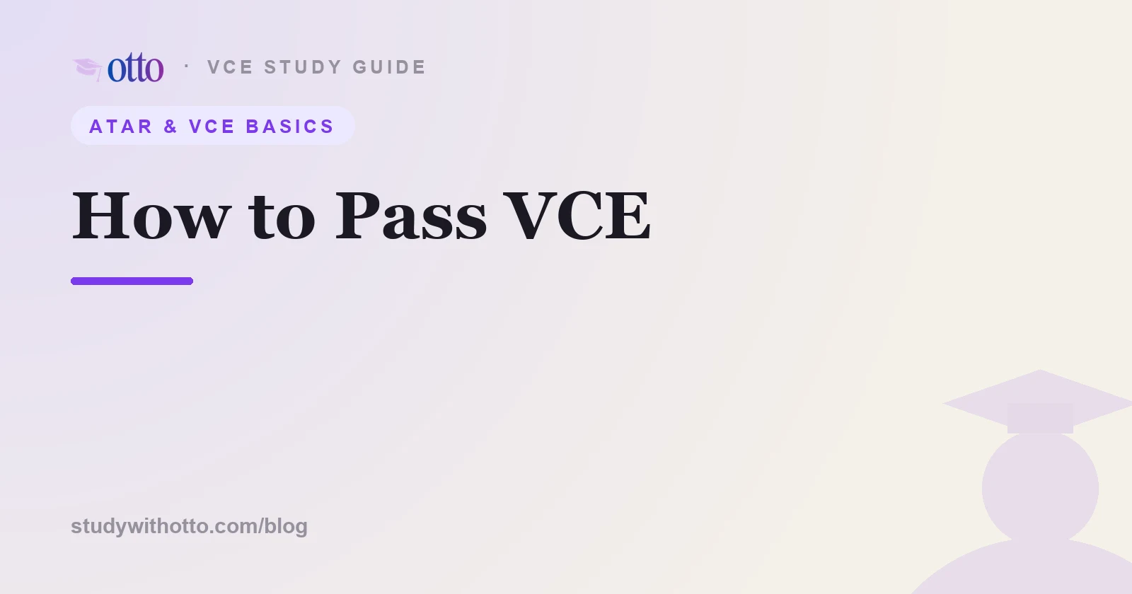 A reassured student getting back on track with VCE, on a cream background