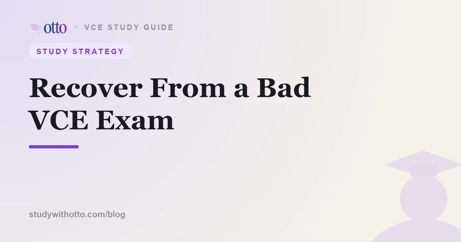 A student refocusing after a tough exam, on a cream background