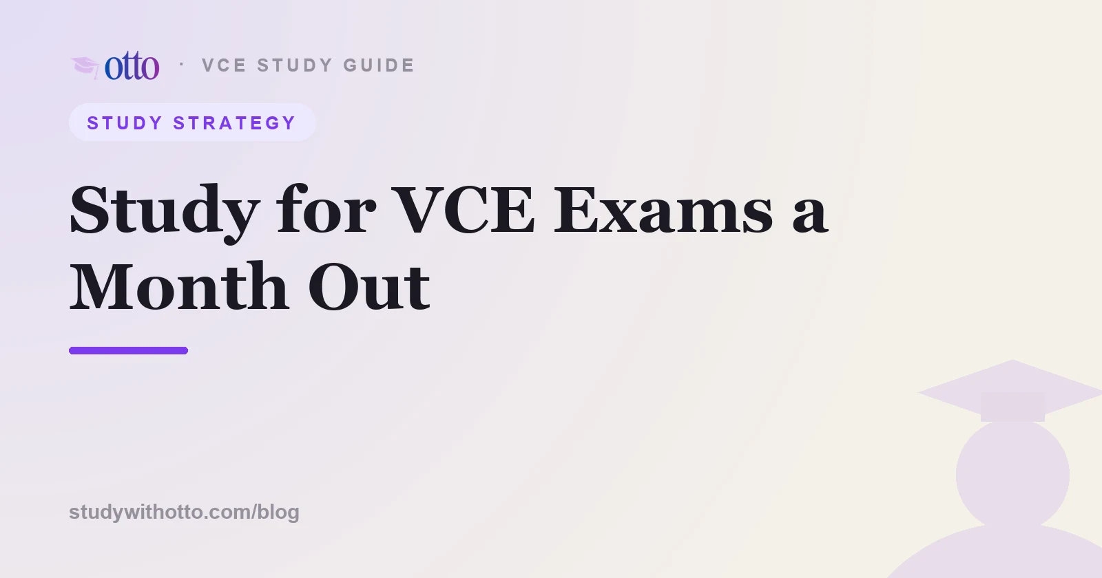 A calendar counting down a month to VCE exams, on a cream background
