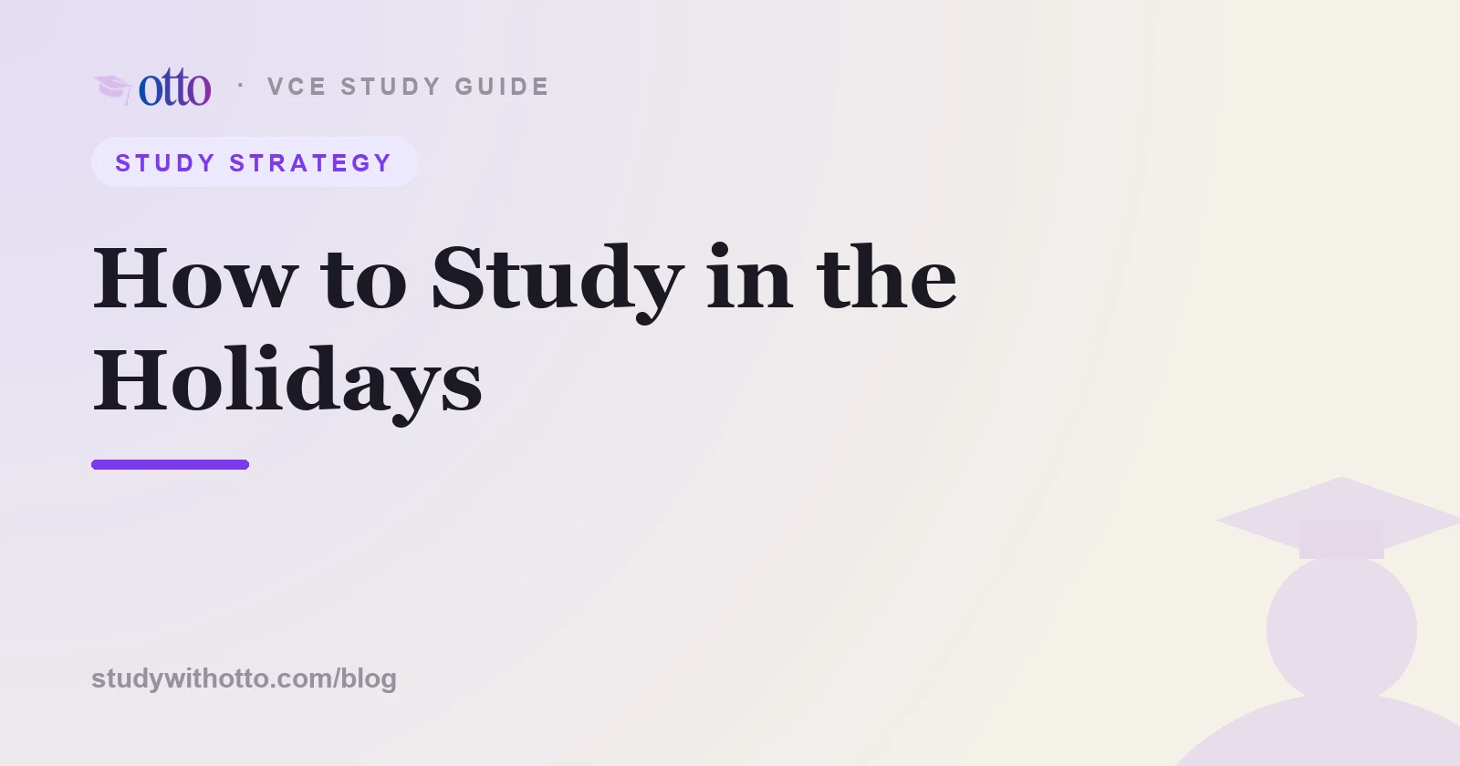 A relaxed but focused student studying over the holidays, on a cream background