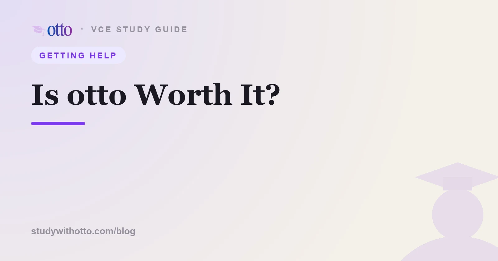 A student weighing up whether otto is worth it, on a cream background