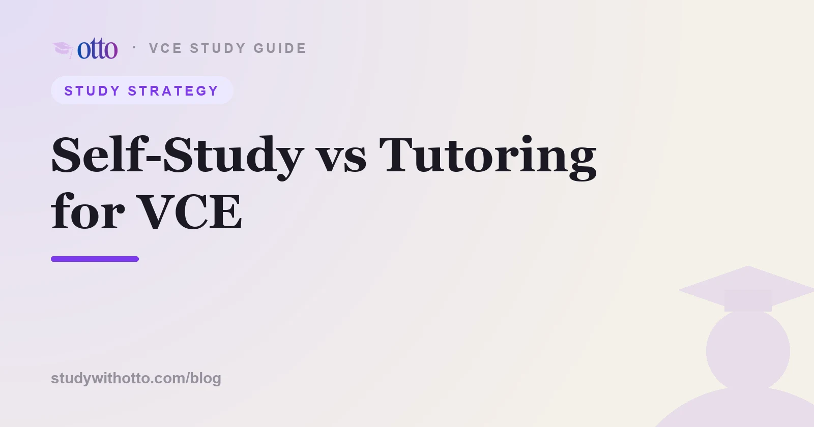 A student weighing self-study against tutoring for VCE, on a cream background