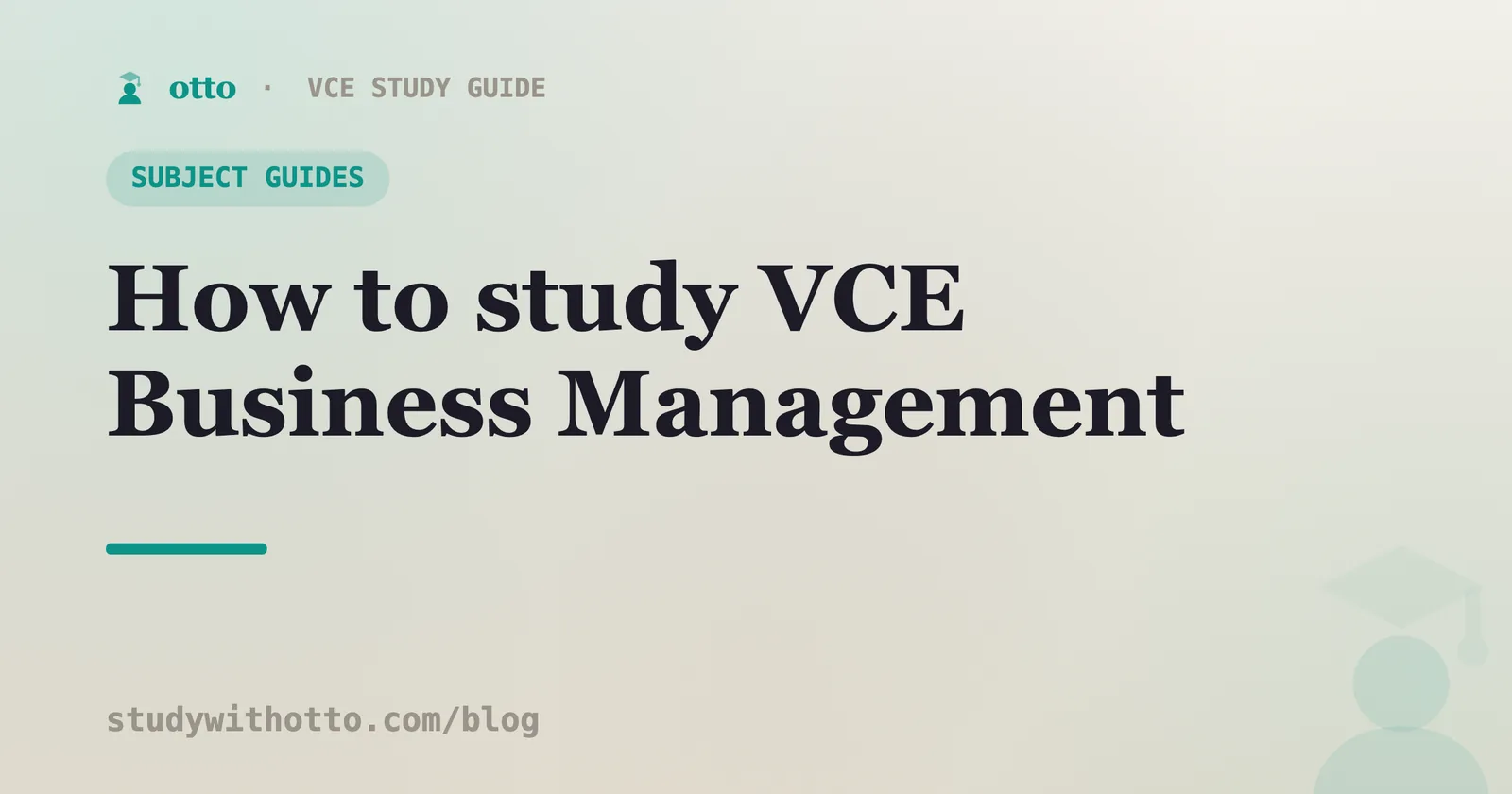 VCE Business Management notes with a business case example on a cream background