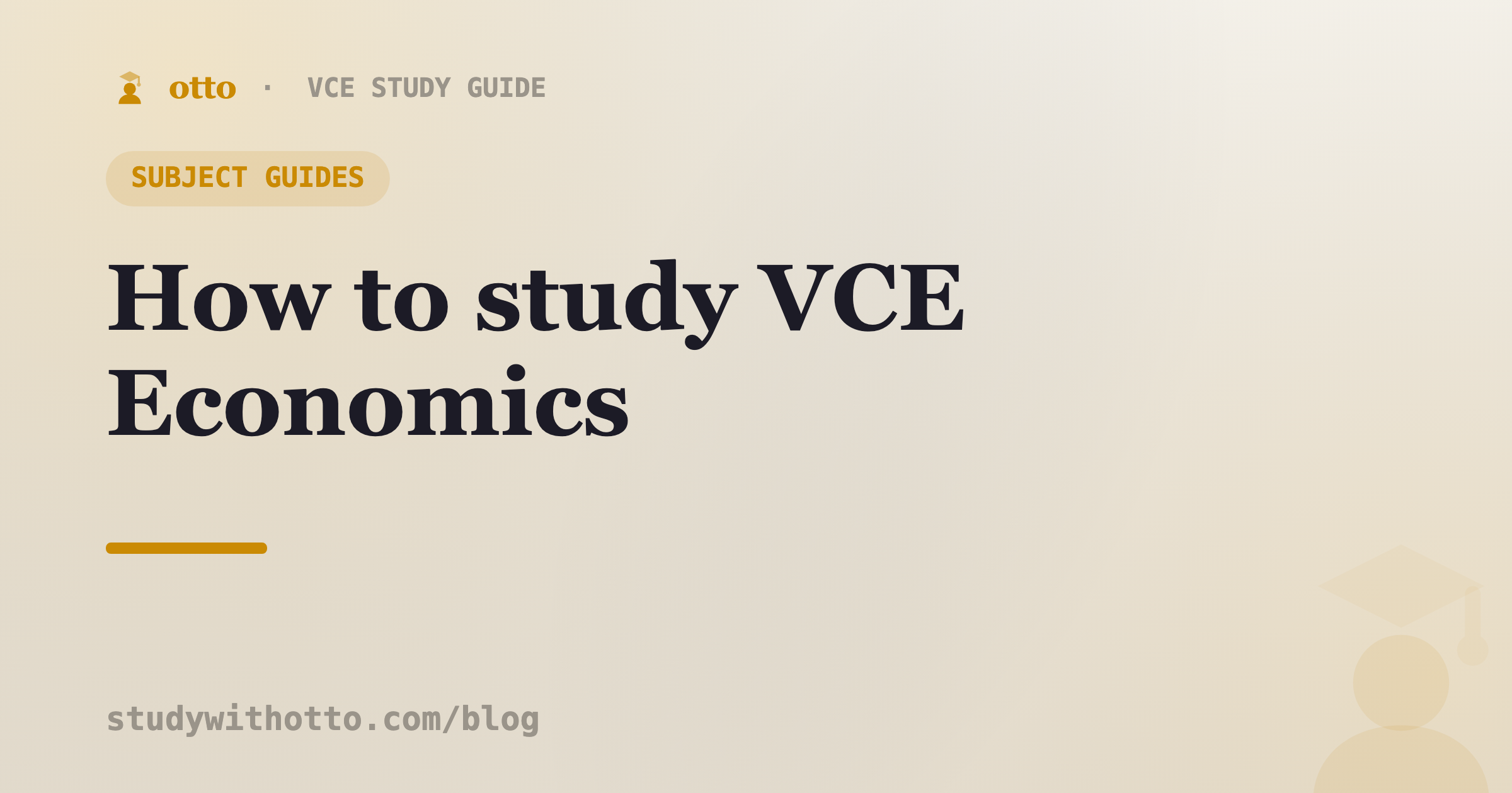 VCE Economics supply and demand diagram on a cream background