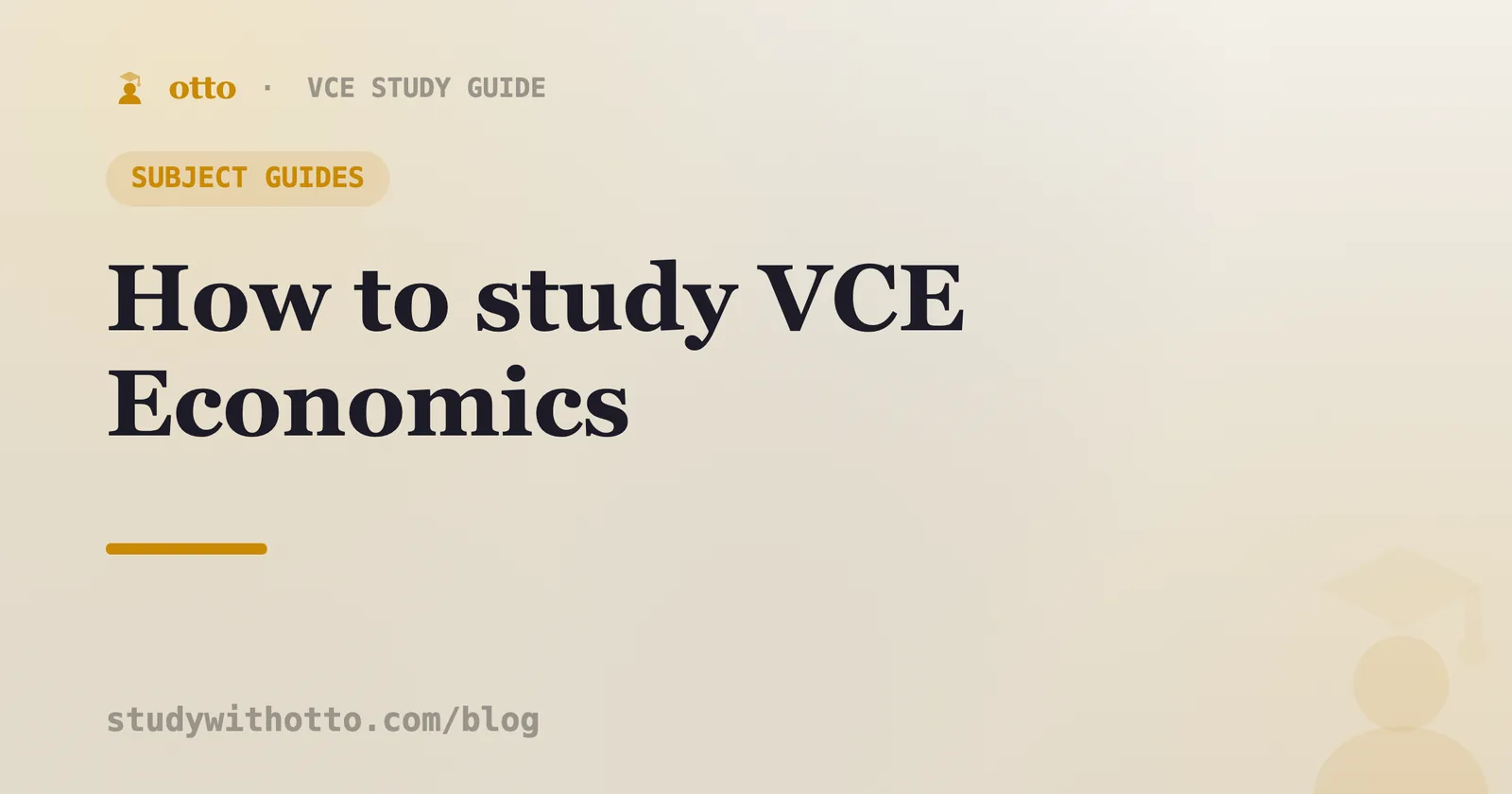 VCE Economics supply and demand diagram on a cream background
