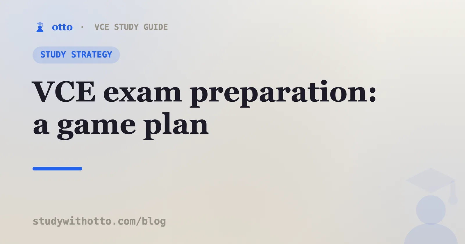 A VCE exam preparation plan with past papers and a revision schedule on a cream background