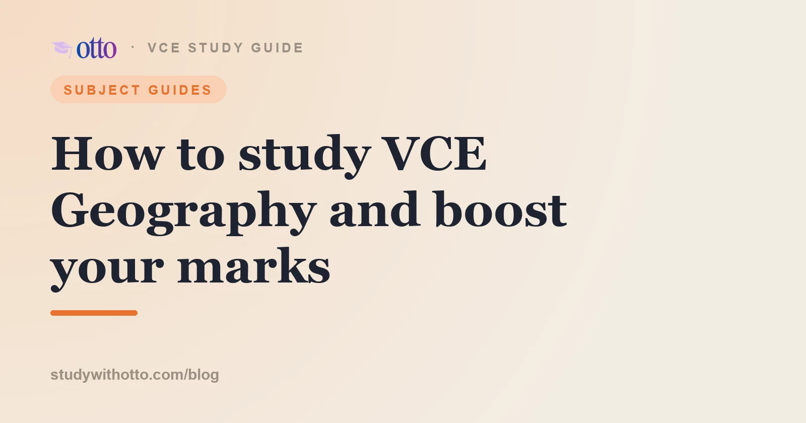 VCE Geography map, graph and fieldwork notes sketched on a cream background