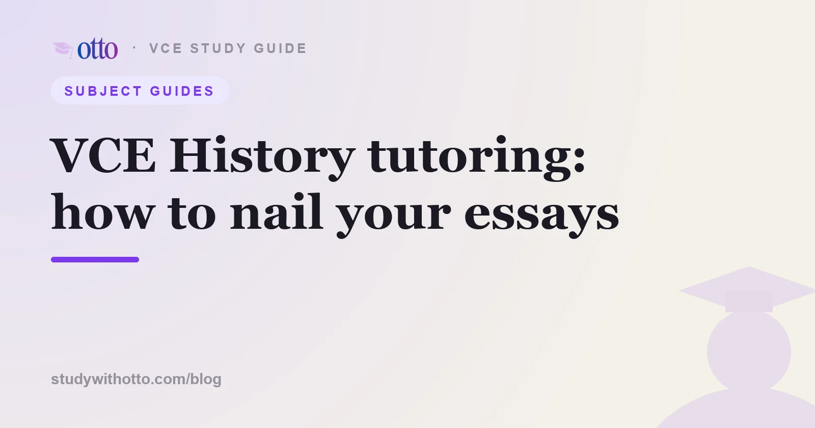 otto VCE History tutoring guide hero image on a lavender background