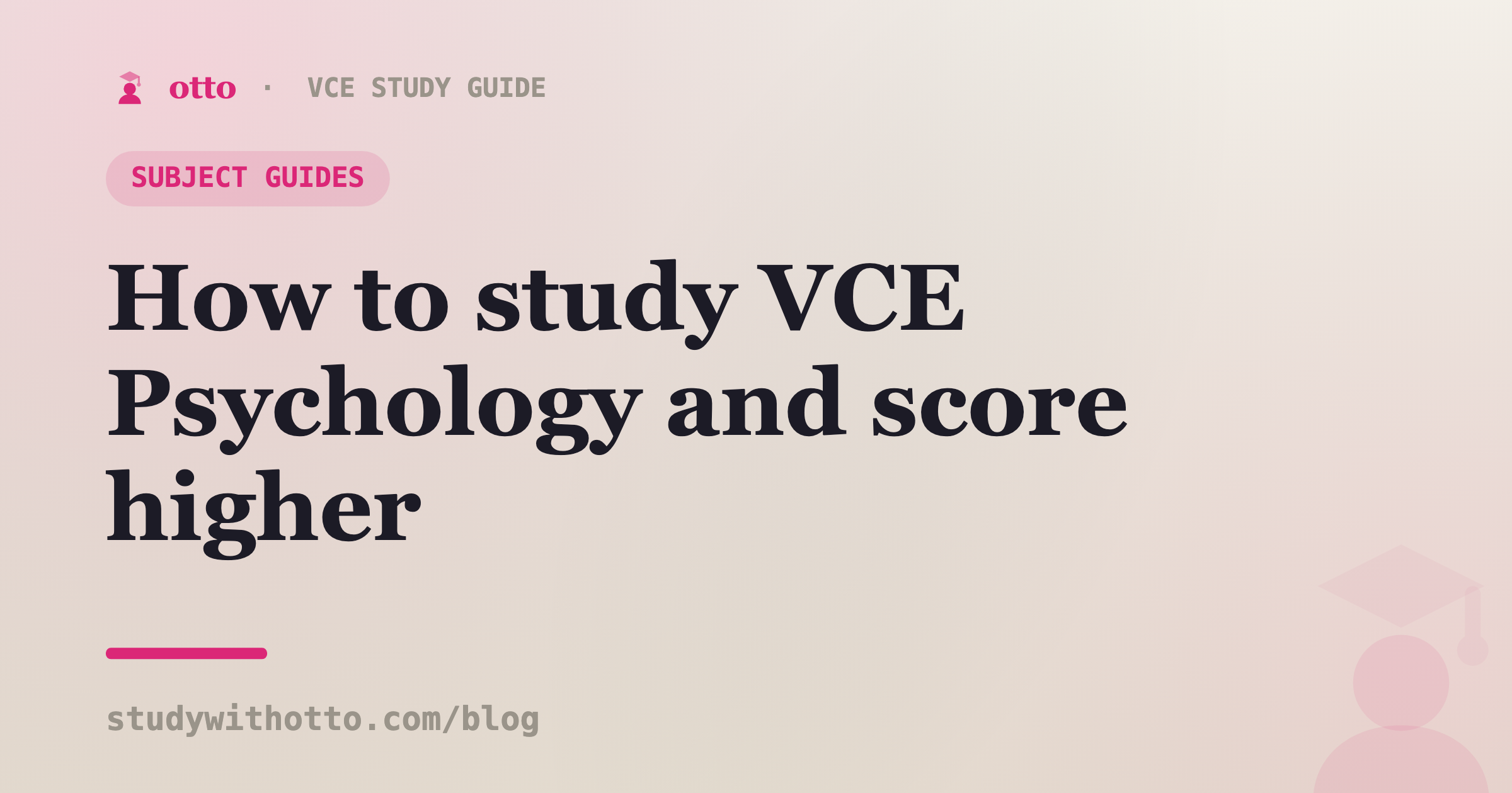 VCE Psychology brain diagram and study notes on a cream background