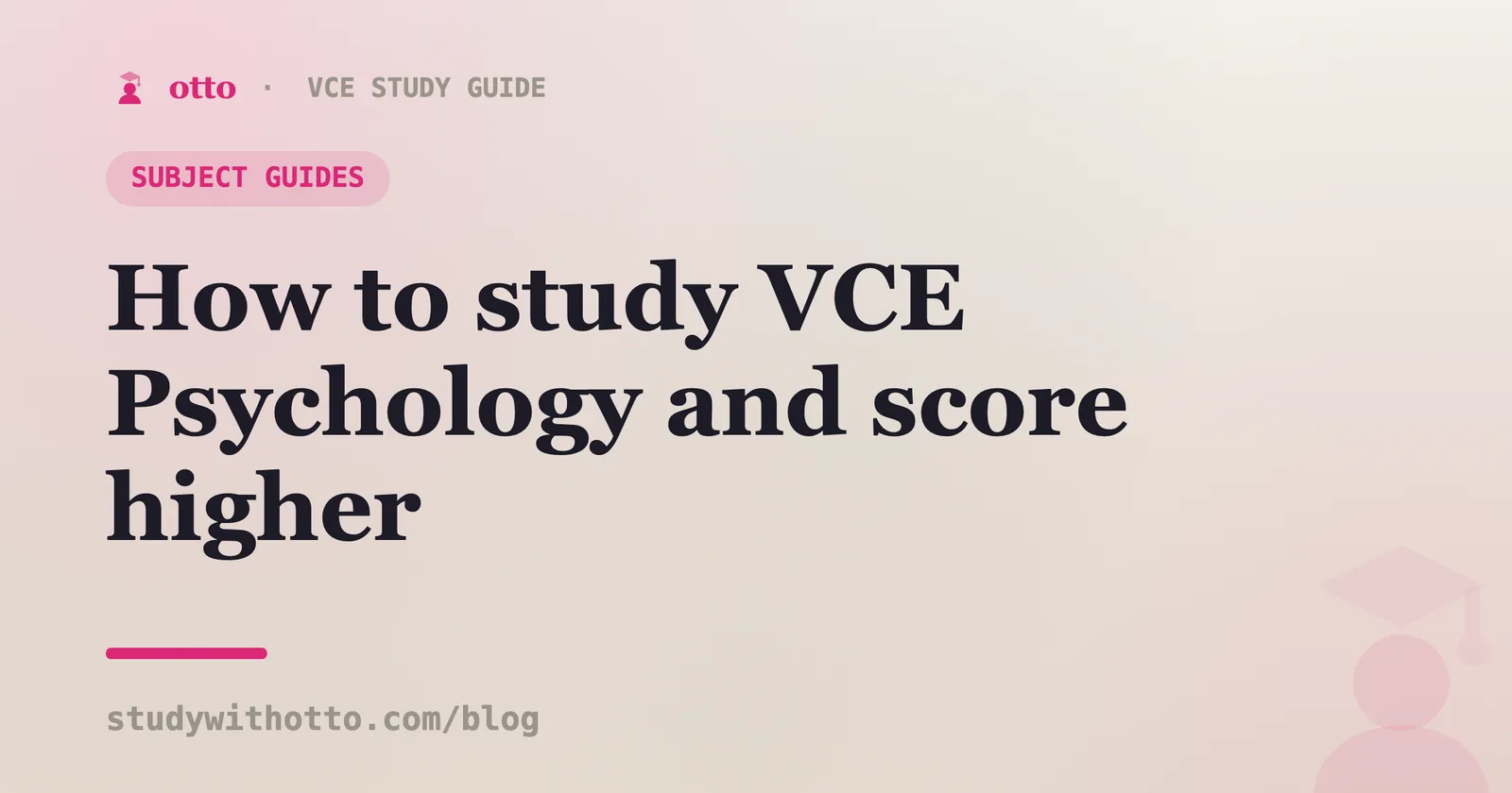 VCE Psychology brain diagram and study notes on a cream background