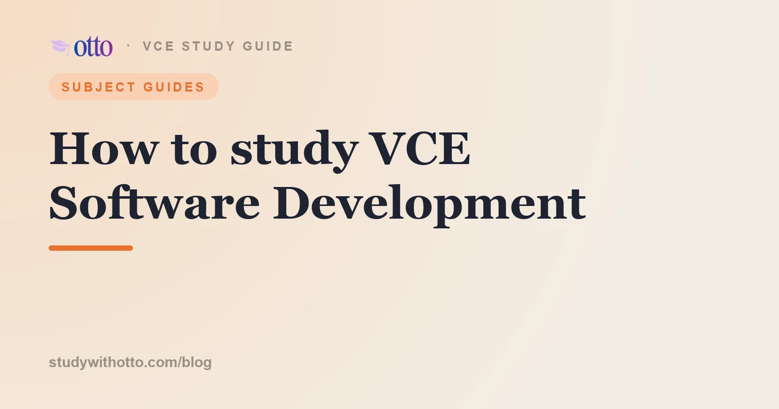 VCE Software Development pseudocode and a flowchart sketched on a cream background