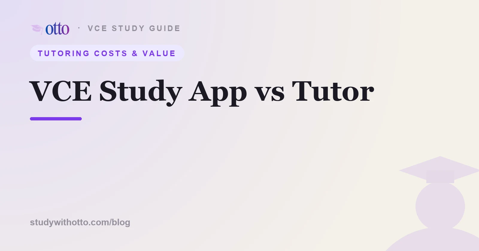 A study app and a private tutor weighed side by side, on a cream background