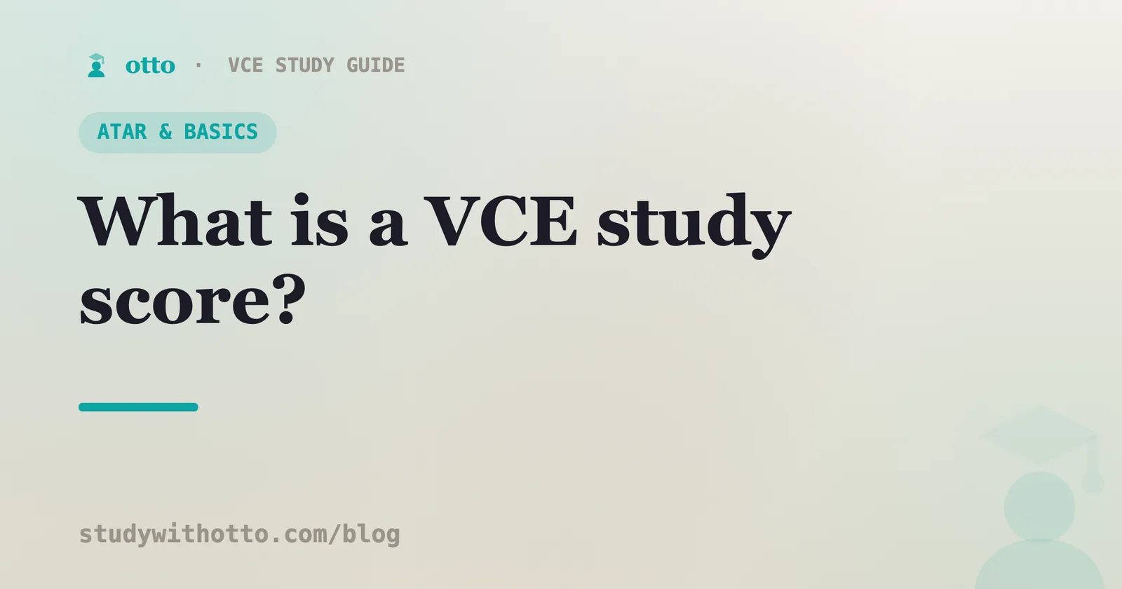 A scale showing where VCE study scores sit, on a cream background