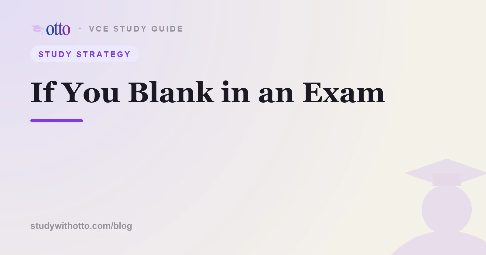 A student pausing to breathe and refocus in an exam, on a cream background